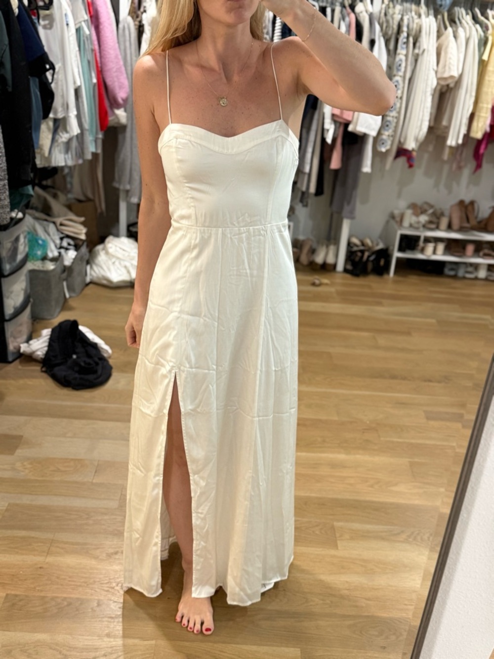 NWT Abercrombie & Fitch white silk maxi